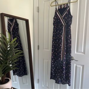 Floral Faux Wrap High-Low Dress